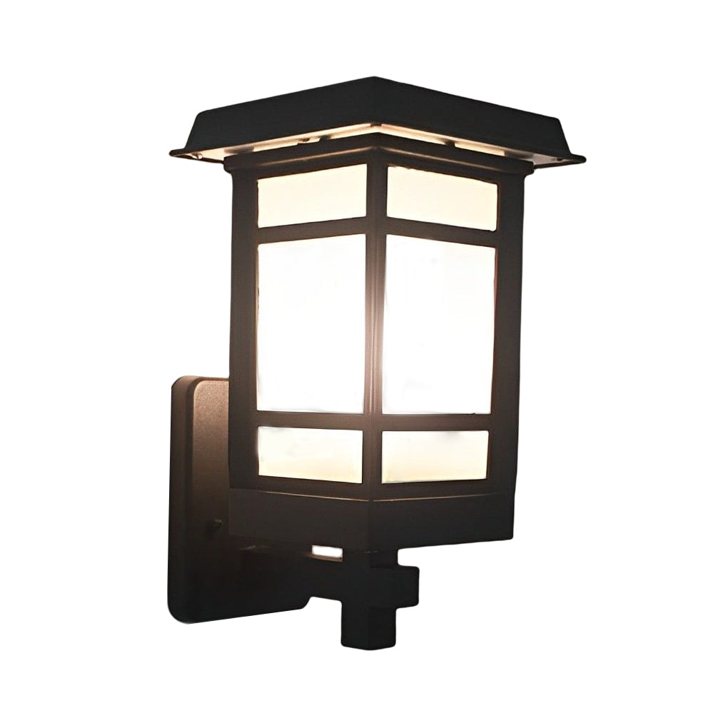 Vintage Waterproof LED Glass Matte Black Retro Wall Lamp Exterior Lights - Lumpaz