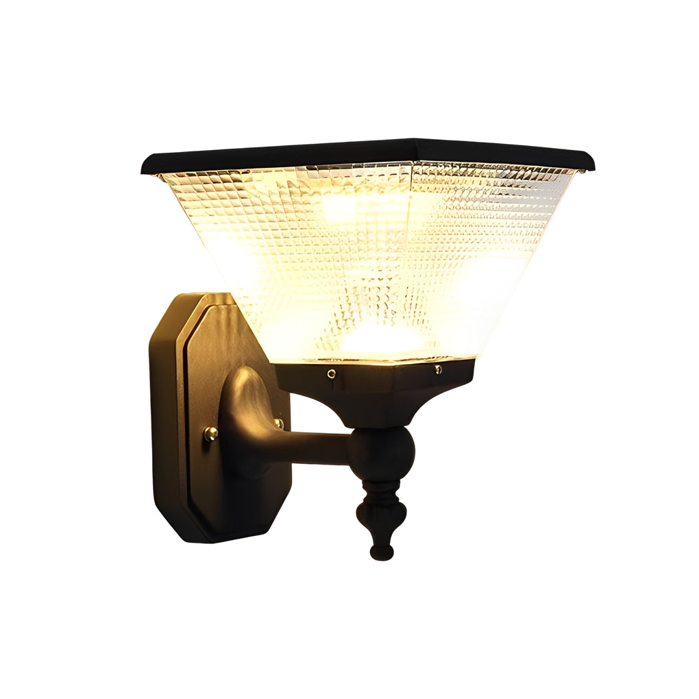 Round Waterproof LED Three Step Dimming with Remote Solar Wall Lights - Lumpaz