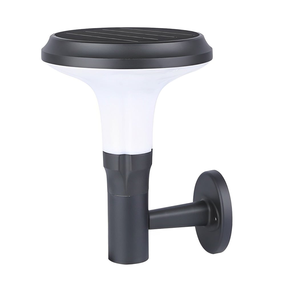 Round Flower LED Waterproof Black Modern Solar Wall Lamp Wall Sconces Lighting - Lumpaz