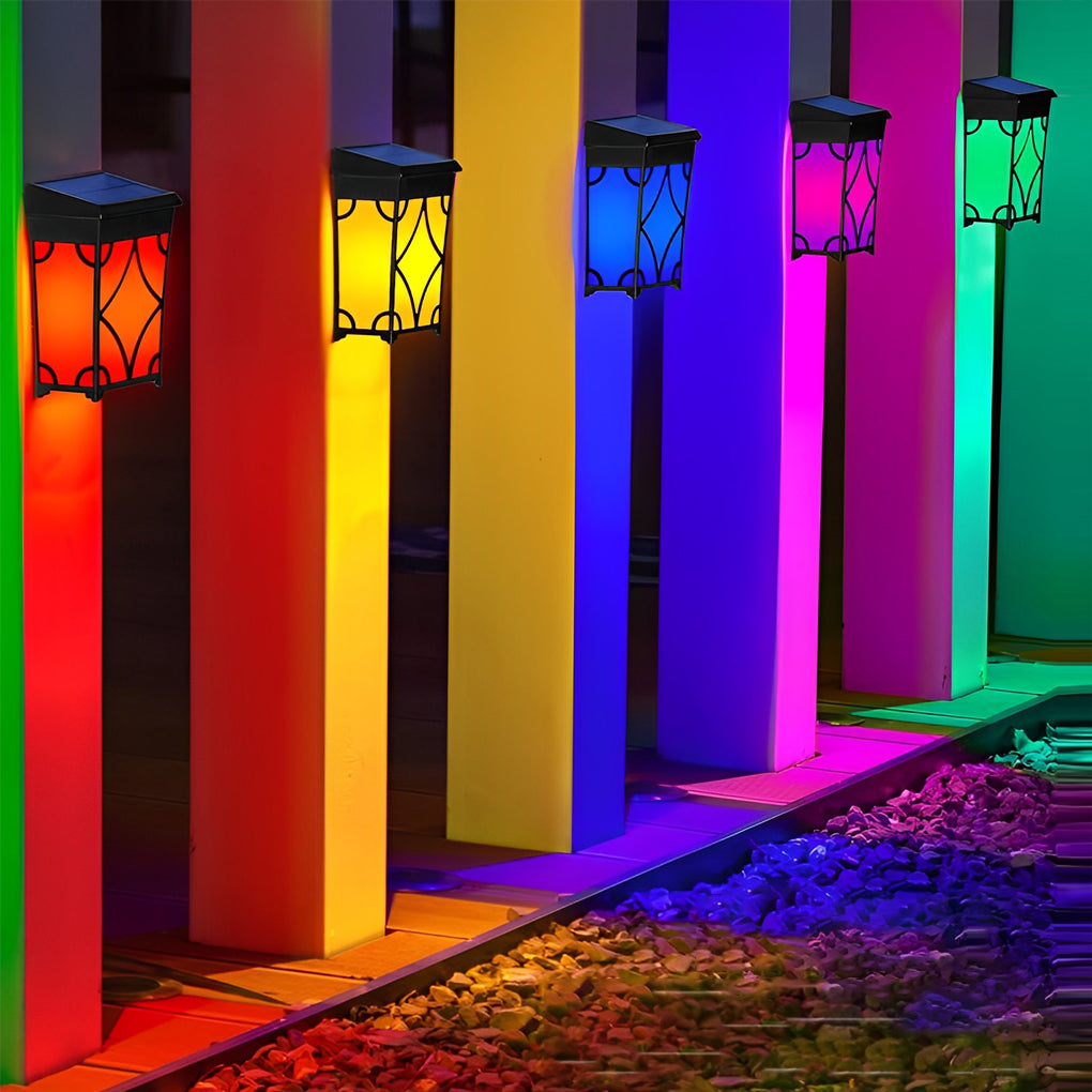 2Pcs Waterproof LED RGB Intelligent Motion Sensor Solar Wall Lights - Lumpaz