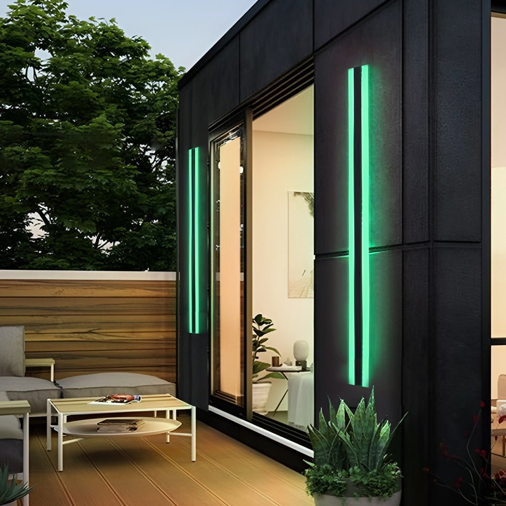 Long Strip Waterproof LED RGB Multi Color Modern Outdoor Sconces - Lumpaz