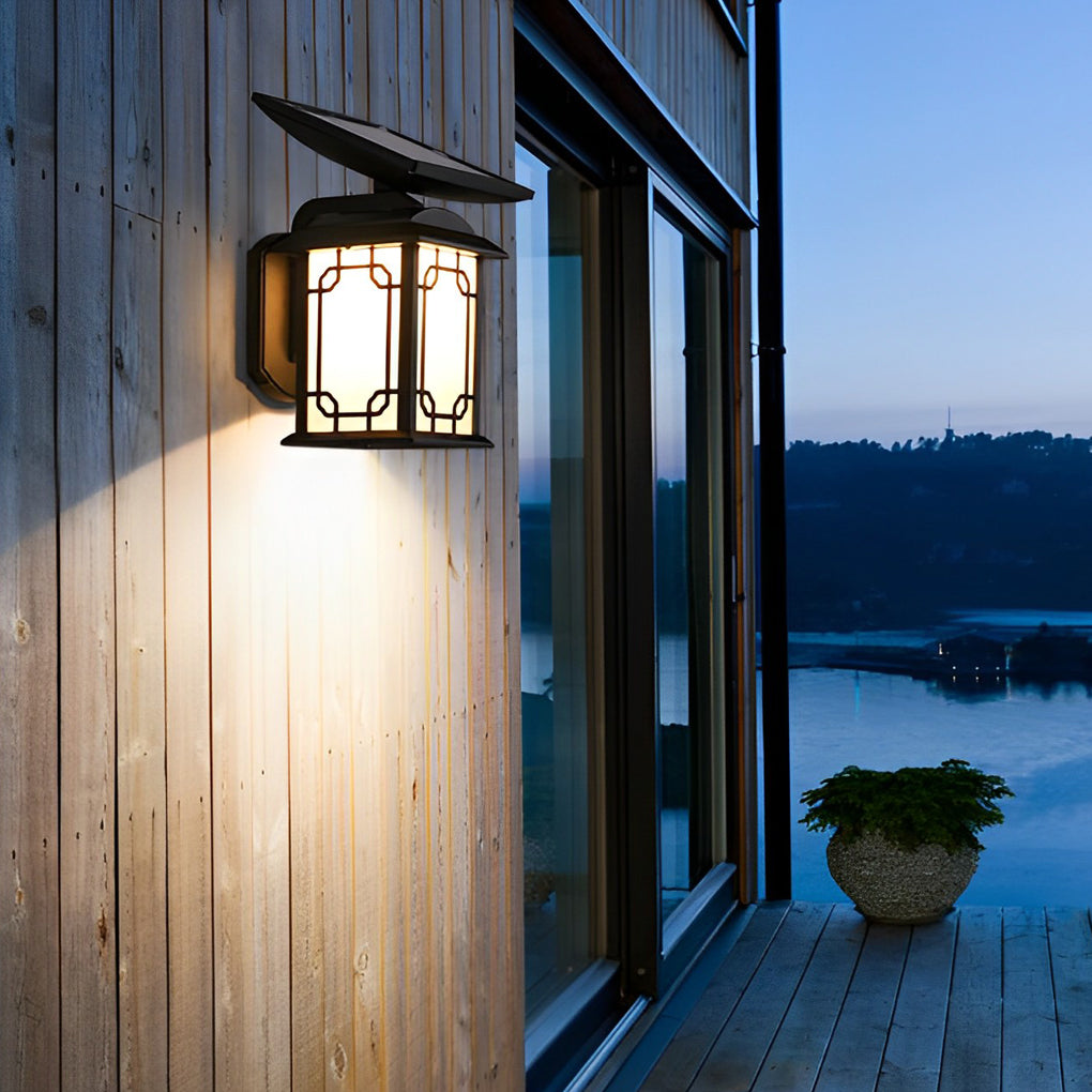 Vintage Waterproof LED Dimmable with Remote Solar Wall Lights Outdoor - Lumpaz