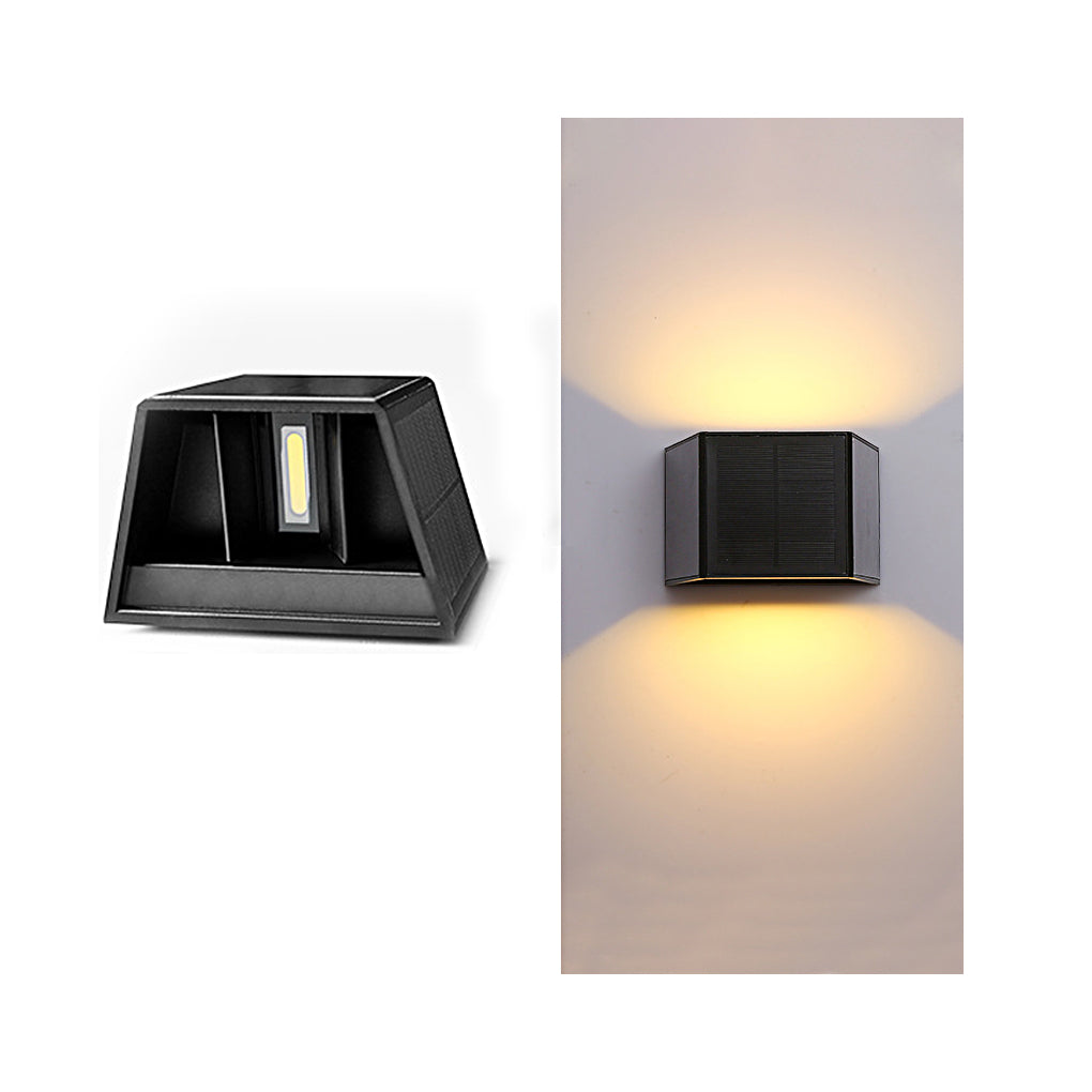 Up and Down Lighting LED Waterproof Black Modern Solar Wall Lights - Lumpaz