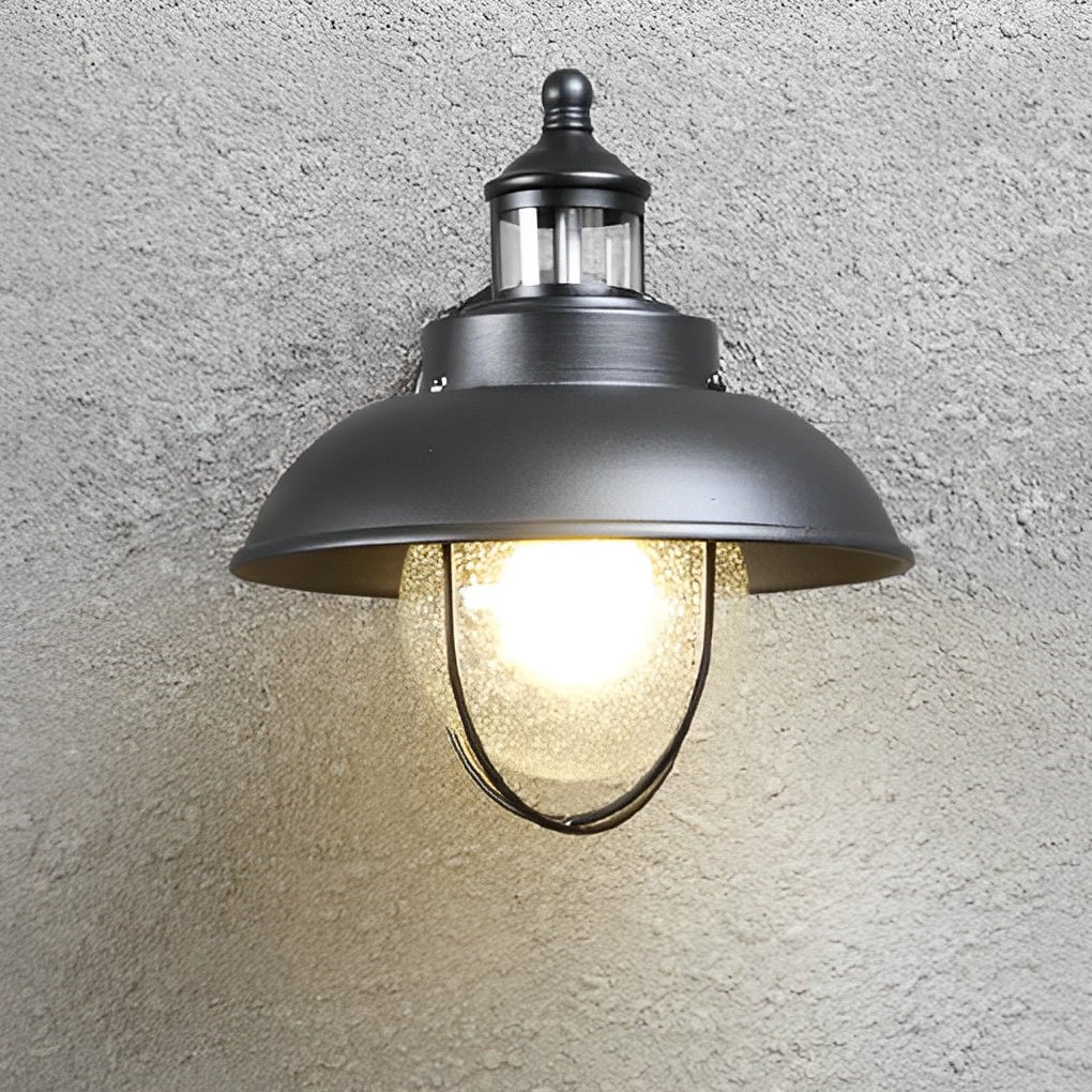 Antique Round Iron Bubbles Glass American Style Outdoor Wall Lights - Lumpaz