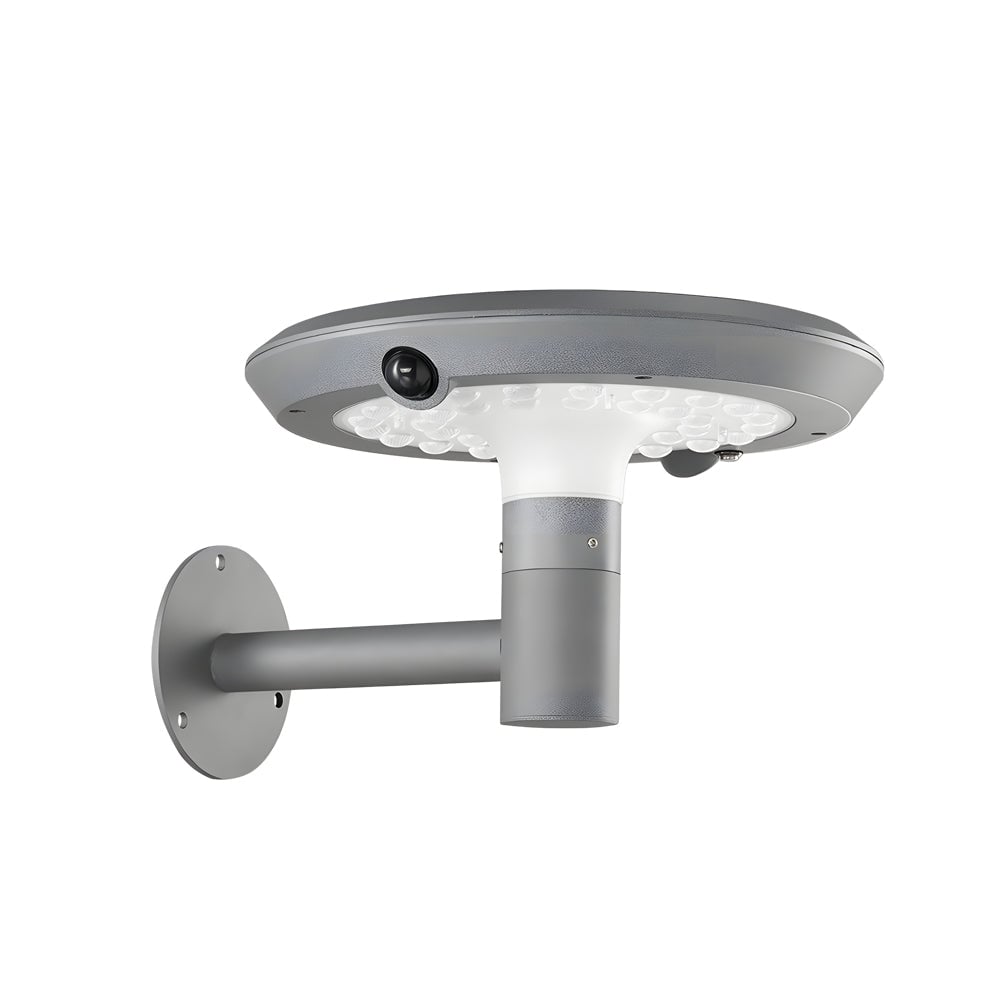 Modern Mushroom LED Solar Wall Light with Dual Motion Sensors - Gray - Lumpaz