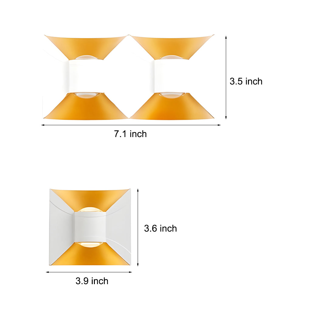 Square Up and Down Lights 6W LED Waterproof Modern Outdoor Sconces - Lumpaz