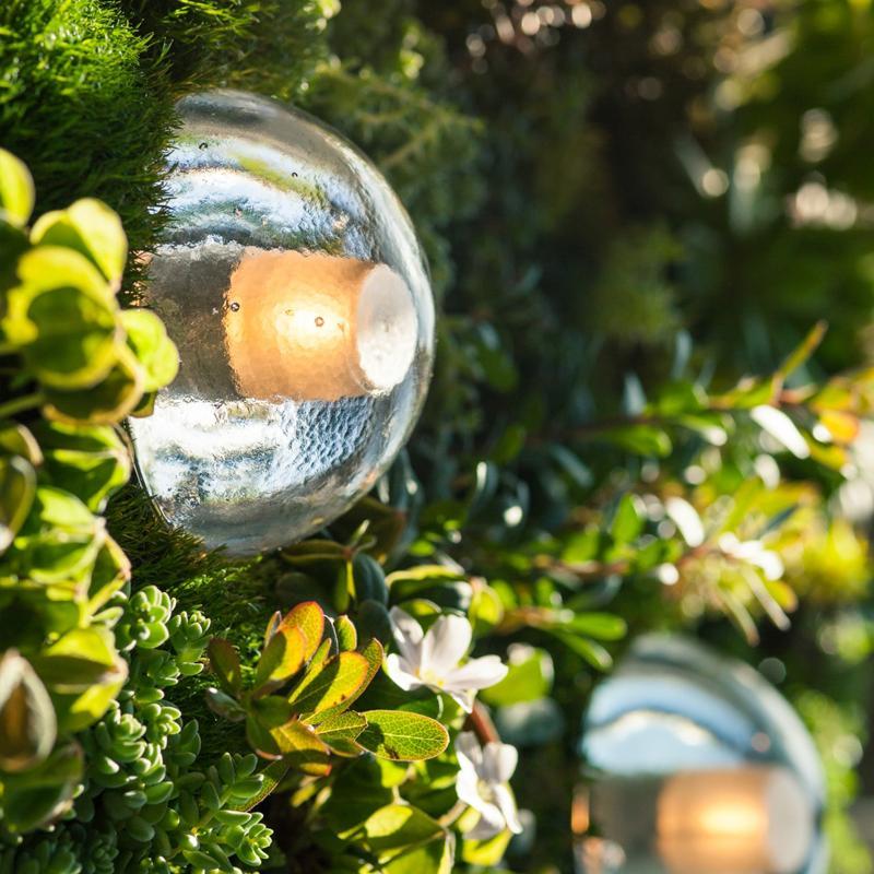 Round Bowl Glass LED Waterproof Transparent Rustic Outdoor Wall Lights - Lumpaz