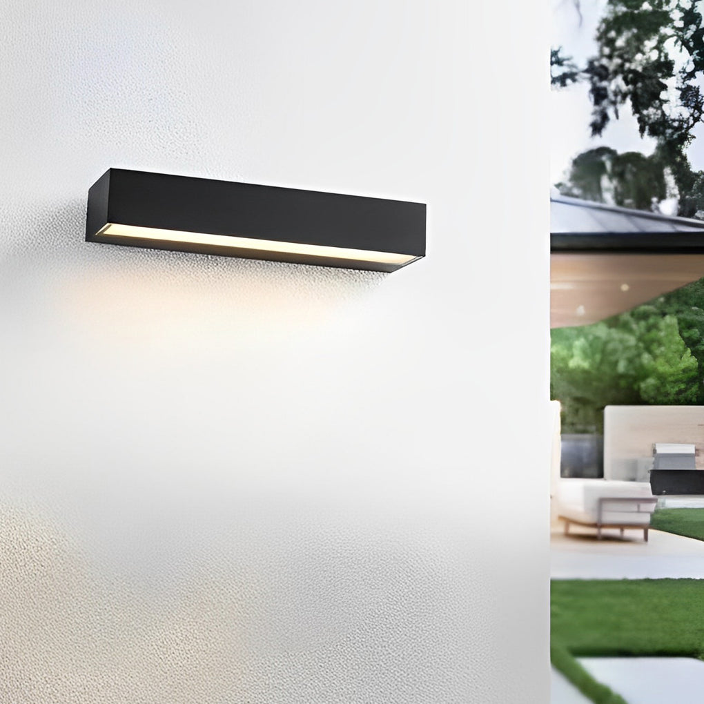 Minimalist Strip Waterproof LED Black Modern Outdoor Wall Washer Light - Lumpaz