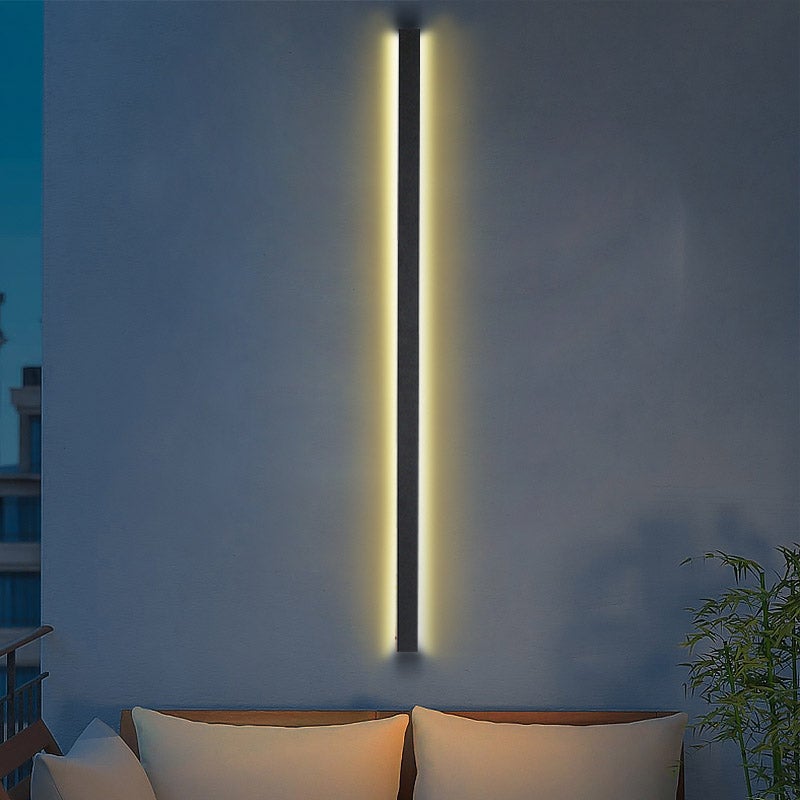 Black Long Strip LED Waterproof Modern Outdoor Wall Lights Porch Lights - Lumpaz