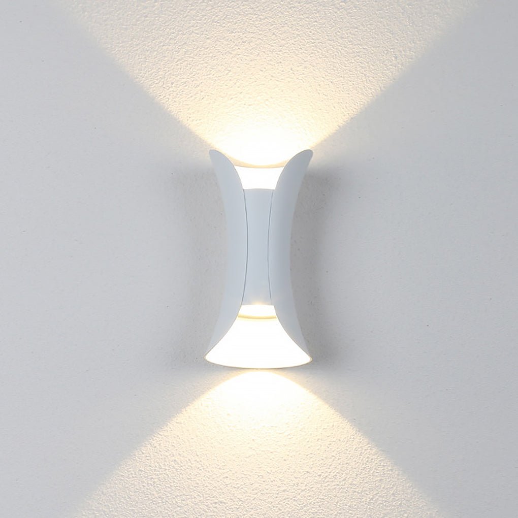 Curved LED Up and Down Lighting Waterproof Modern Outdoor Wall Lights - Lumpaz