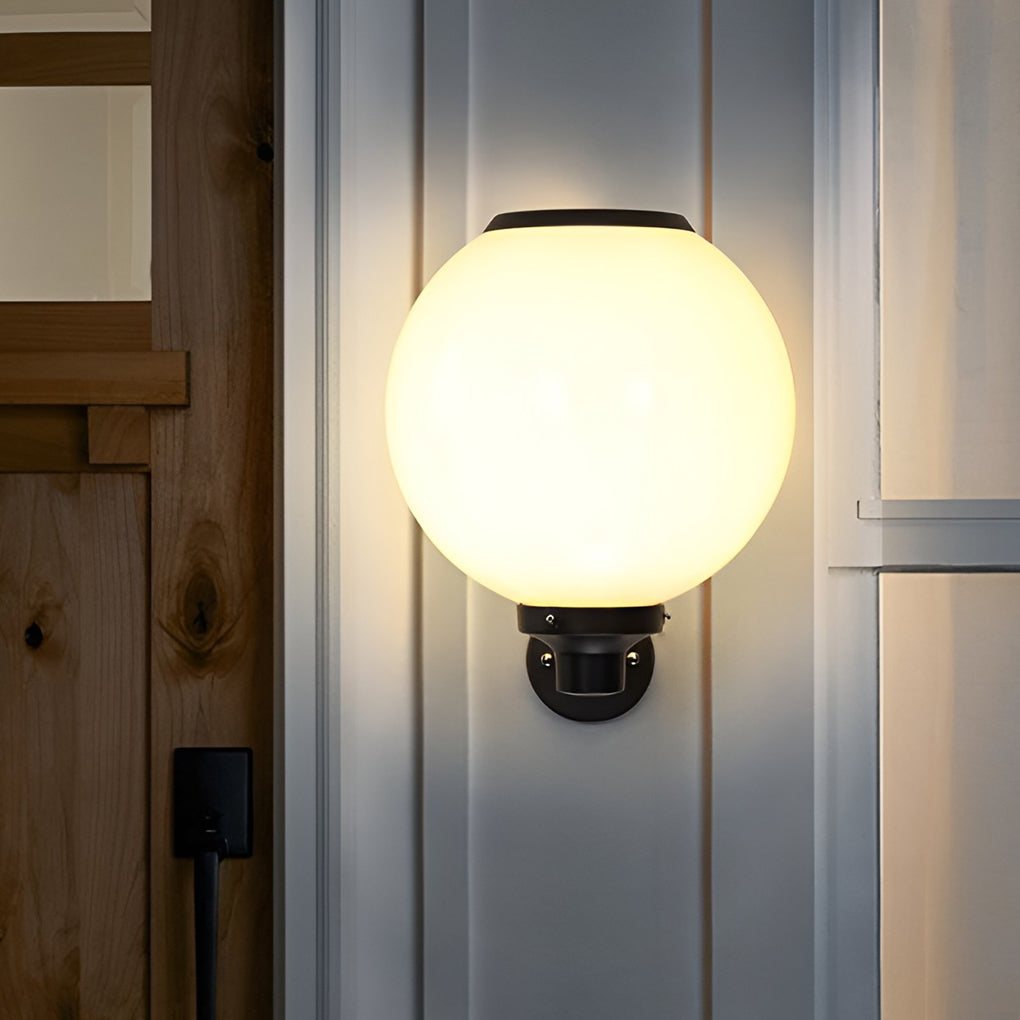 Round Three Step Dimming LED Modern Solar Wall Lights Outdoor Wall Lamp - Lumpaz