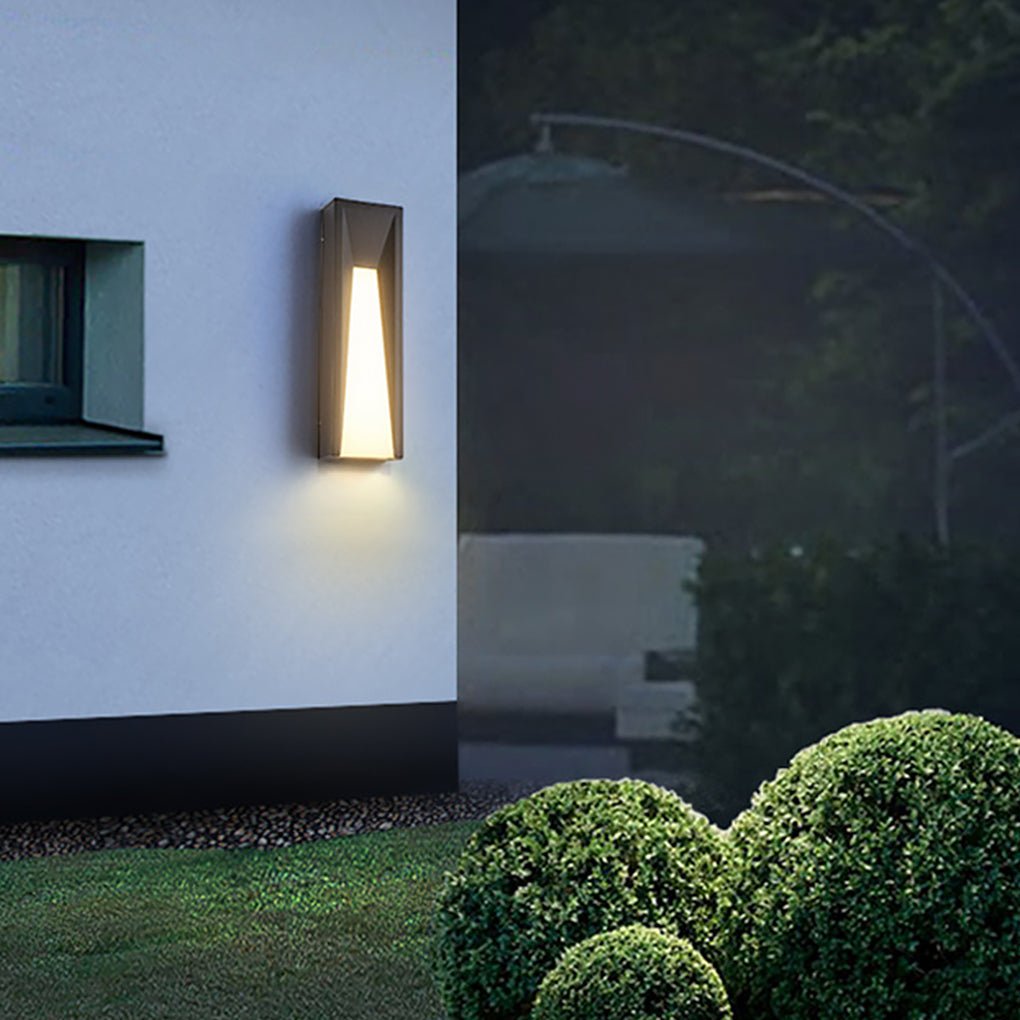 Arched Trapezoid Waterproof Black LED Modern Outdoor Wall Lights Wall Lamp - Lumpaz