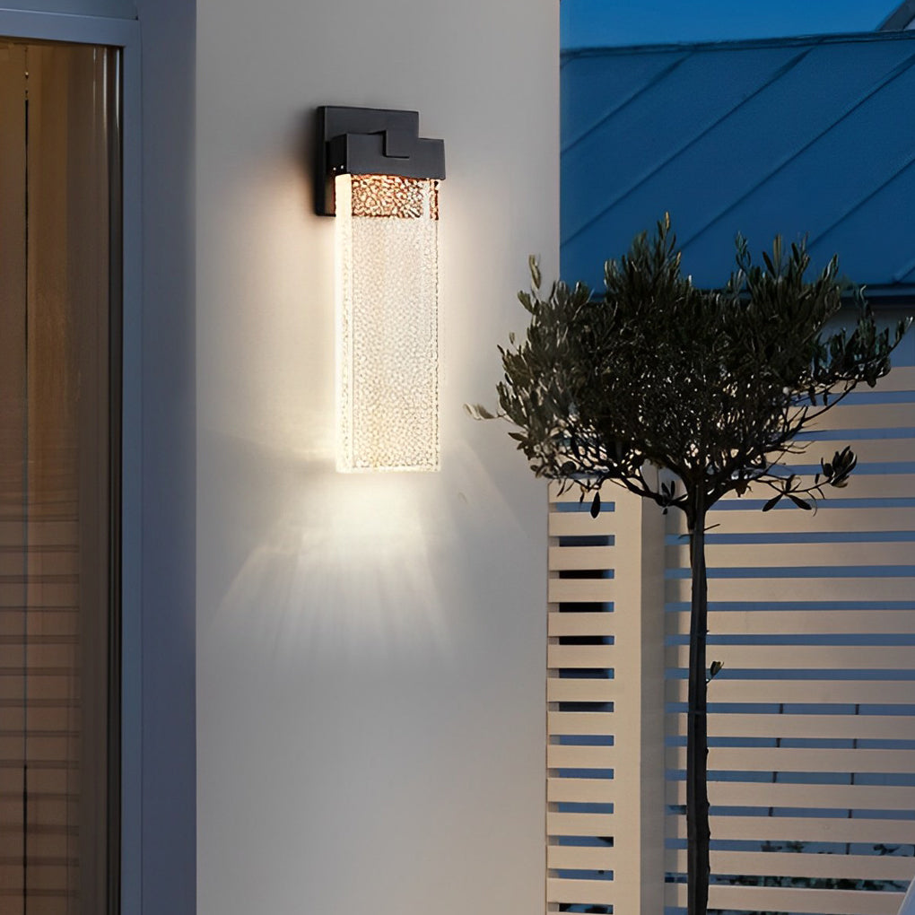 Rectangular Bubble Crystal LED Outdoor Wall Lamp - Lumpaz