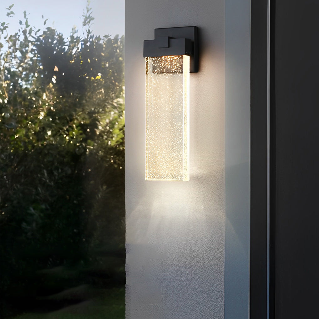 Rectangular Bubble Crystal LED Outdoor Wall Lamp - Lumpaz