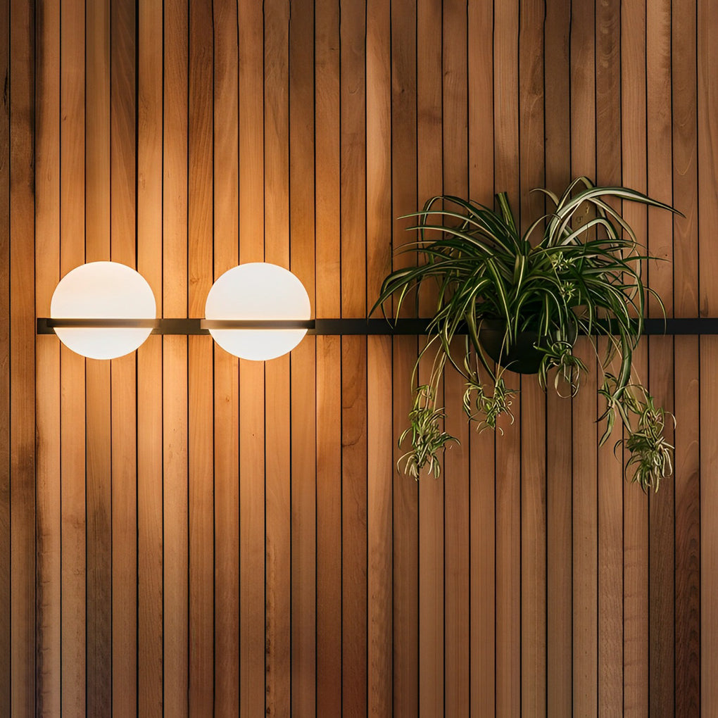 Creative Flowerpot Ball Waterproof LED Black Modern Outdoor Wall Light - Lumpaz