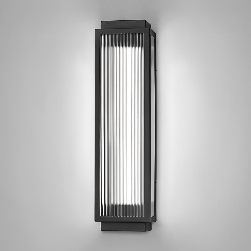 Rectangular Strip Waterproof LED Black Modern Outdoor Wall Lights - Lumpaz