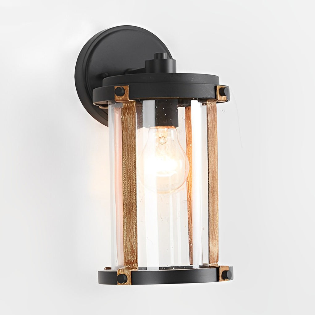 Vintage Waterproof Glass Black Industrial Style Outdoor Wall Sconces Lighting - Lumpaz
