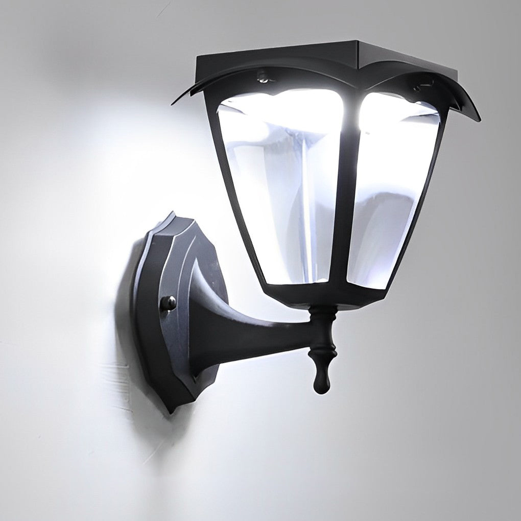 Square Dimmable LED Intelligent Black Modern Solar Outdoor Wall Lights - Lumpaz
