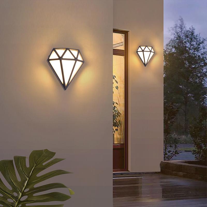 Rhombus Diamonds LED Waterproof Modern Porch Lights Outdoor Wall Lights - Lumpaz