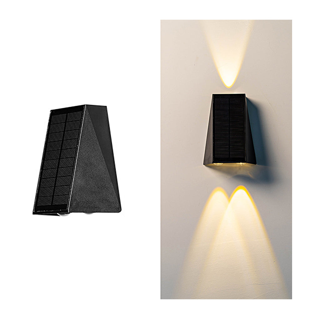 Up and Down Lighting LED Waterproof Black Modern Solar Wall Lights - Lumpaz