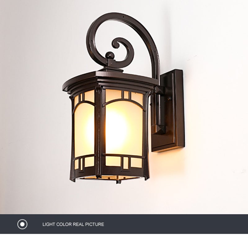 Vintage Striped Glass Shade Waterproof Modern Outdoor Wall Lights - Lumpaz