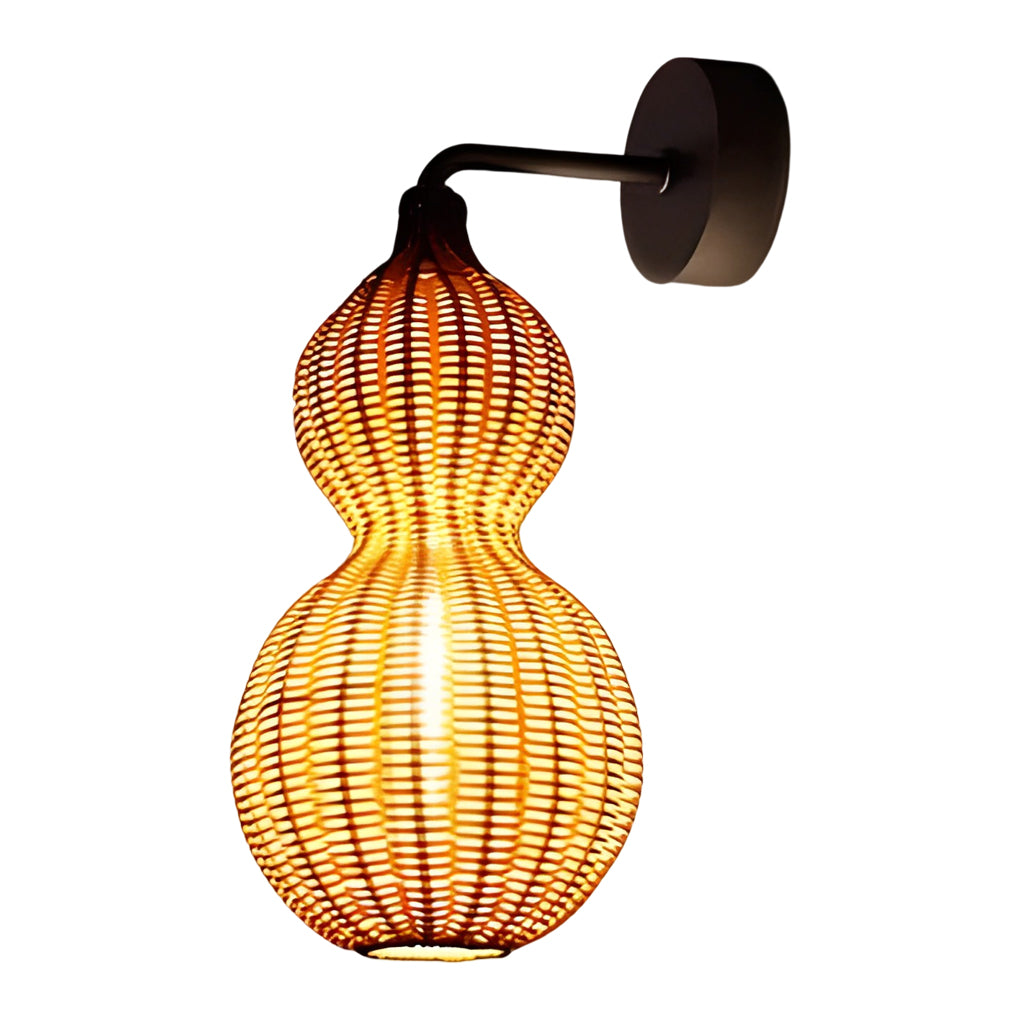 Rattan Gourd Waterproof Retro Outdoor Chandelier Porch Lights Wall Lamp - Lumpaz