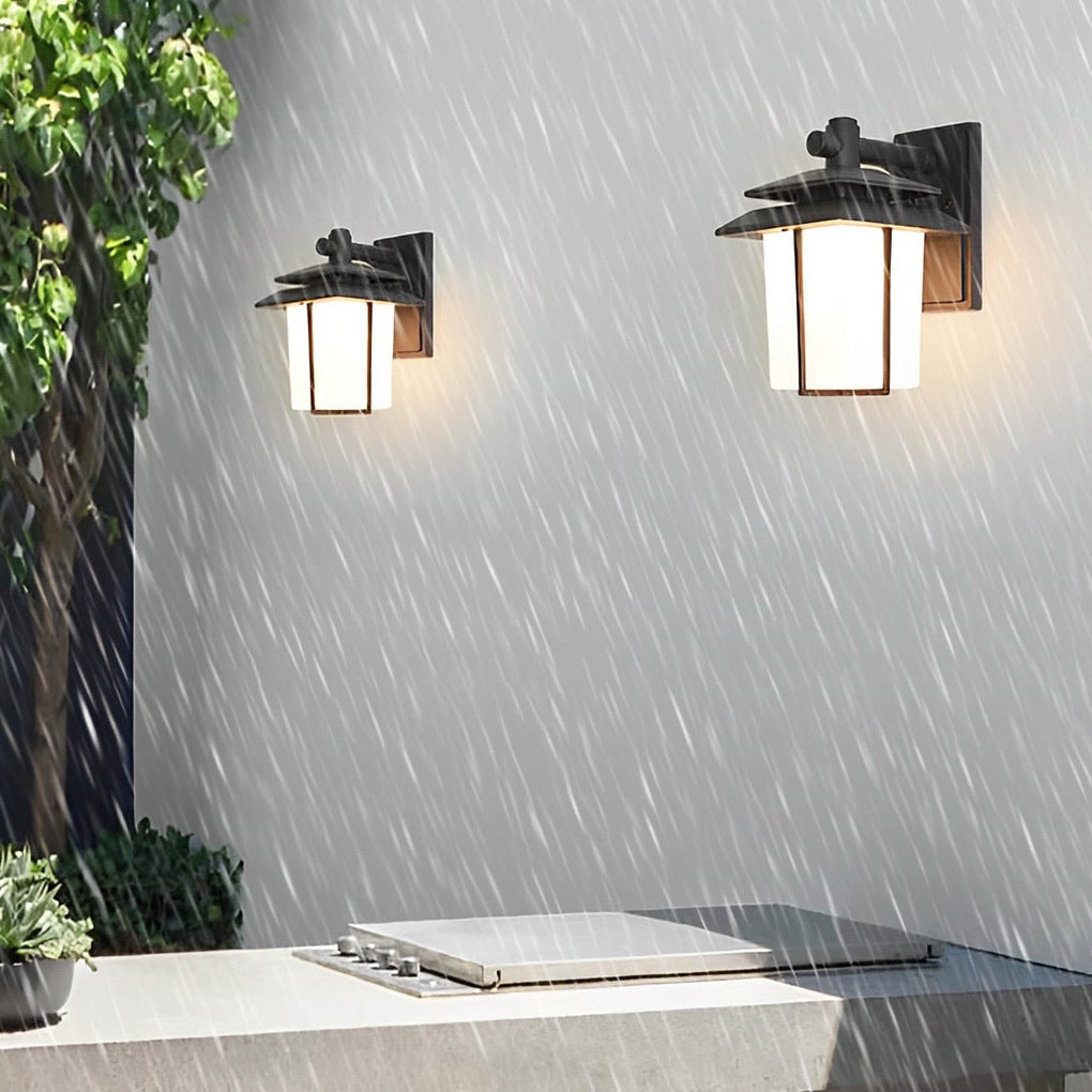Vintage Glass Aluminum Waterproof European Style Outdoor Wall Sconces Lighting - Lumpaz