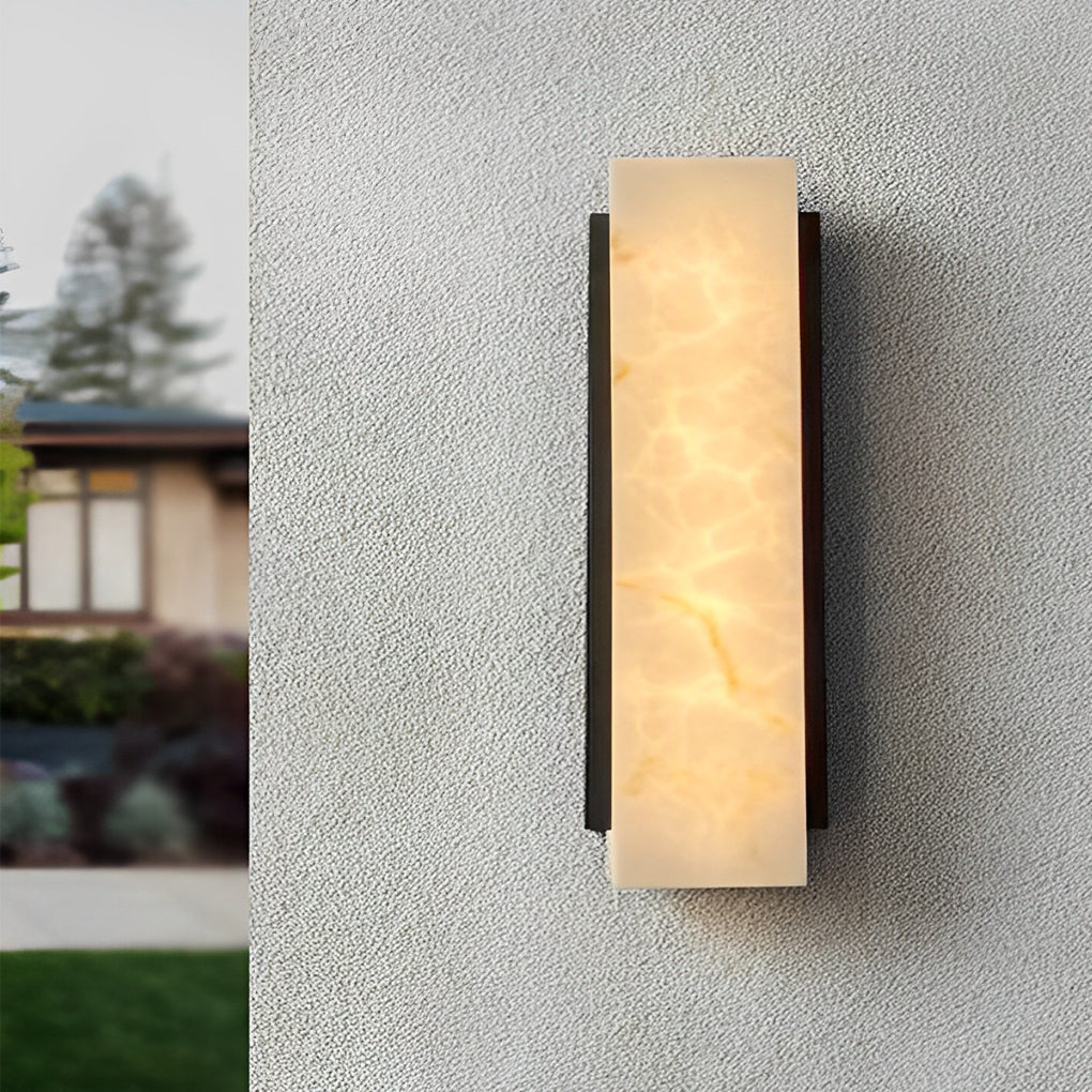 Rectangular Metal LED Waterproof Black Modern Outdoor Wall Lights - Lumpaz