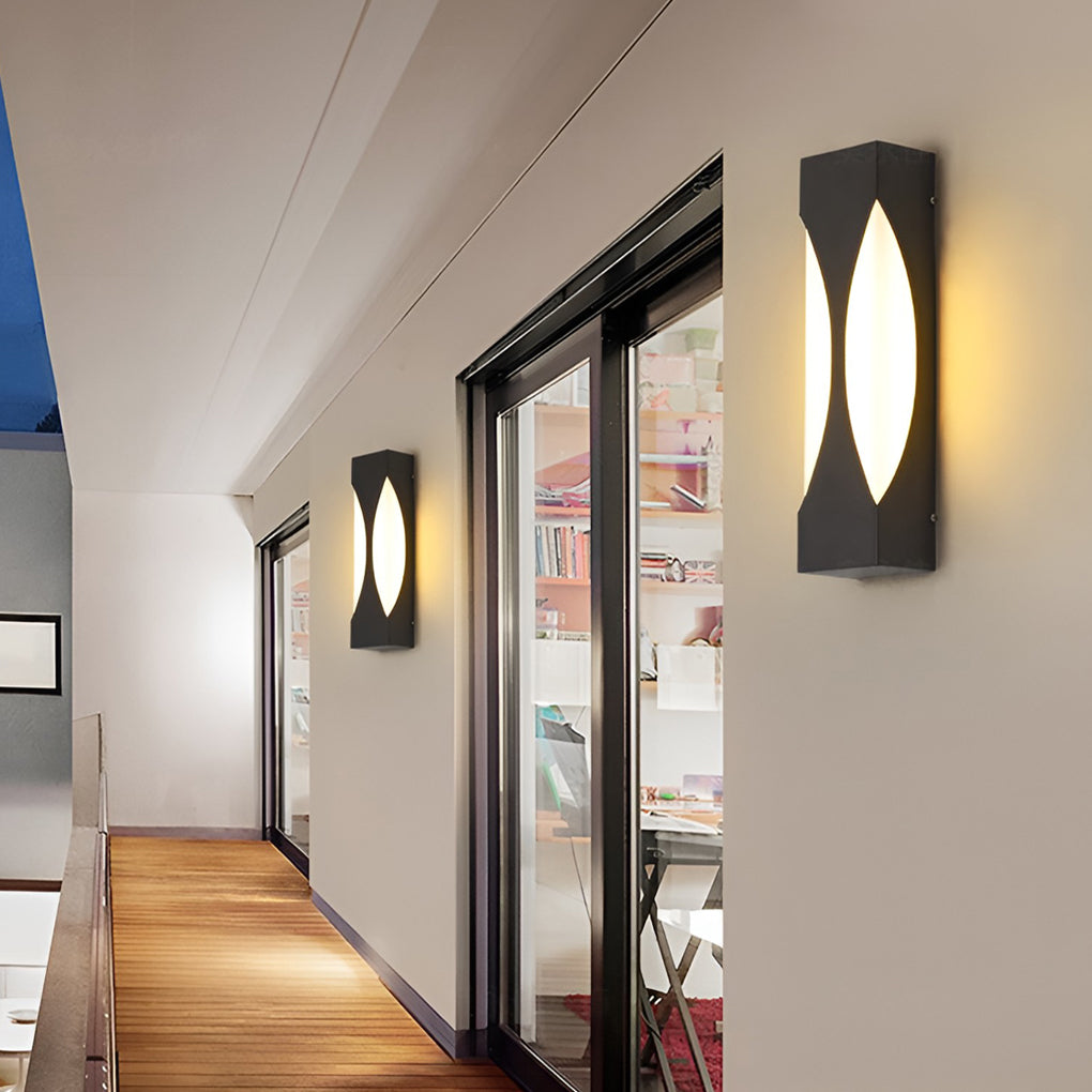 Creative Rectangular Waterproof LED Black Modern Outdoor Wall Sconce Lighting - Lumpaz