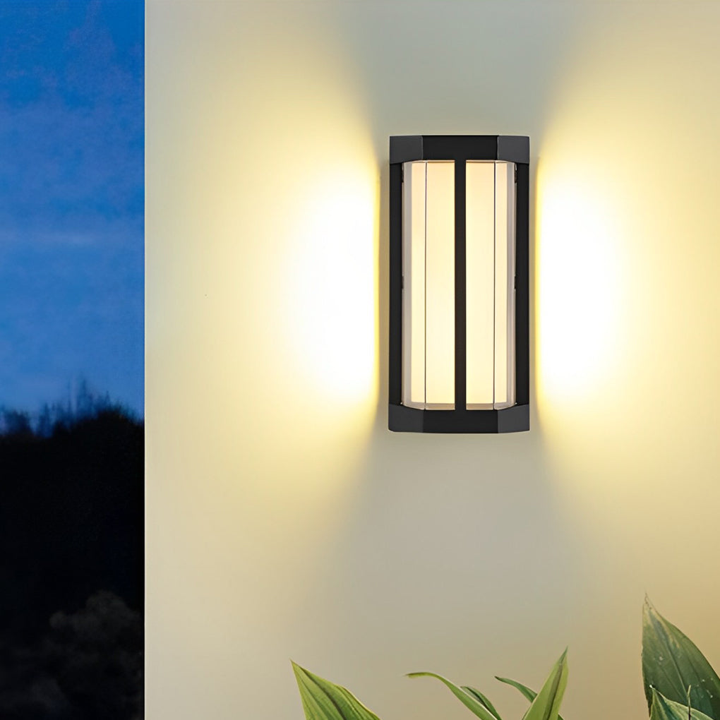 Waterproof Double Acrylic Shade LED Black Modern Outdoor Wall Lights - Lumpaz