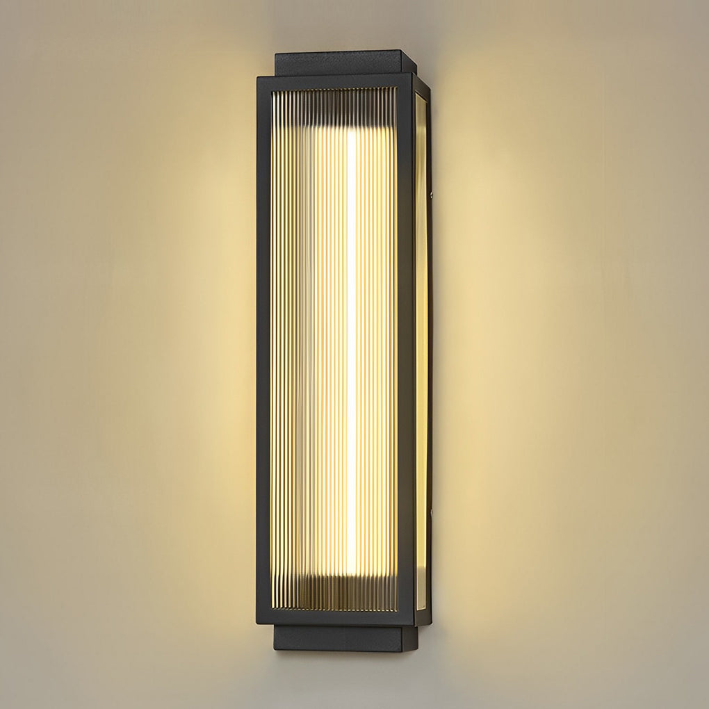 Rectangular Strip Waterproof LED Black Modern Outdoor Wall Lights - Lumpaz
