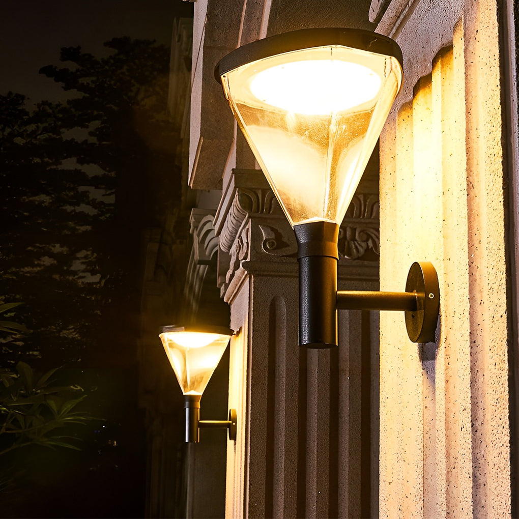 Waterproof Dimmable LED Black Modern Solar Outdoor Wall Lights Wall Lamp - Lumpaz