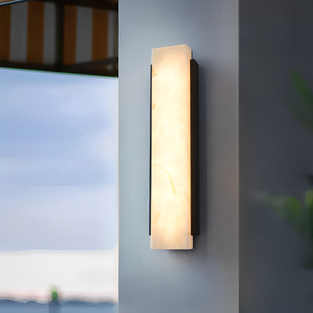 Rectangular Metal LED Waterproof Black Modern Outdoor Wall Lights - Lumpaz