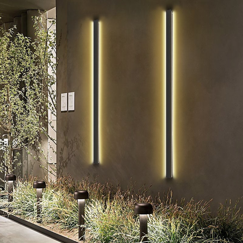 Black Long Strip LED Waterproof Modern Outdoor Wall Lights Porch Lights - Lumpaz