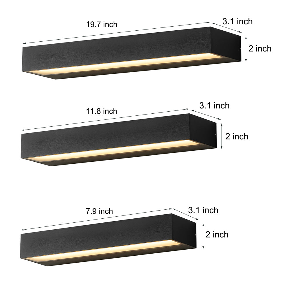 Minimalist Strip Waterproof LED Black Modern Outdoor Wall Washer Light - Lumpaz