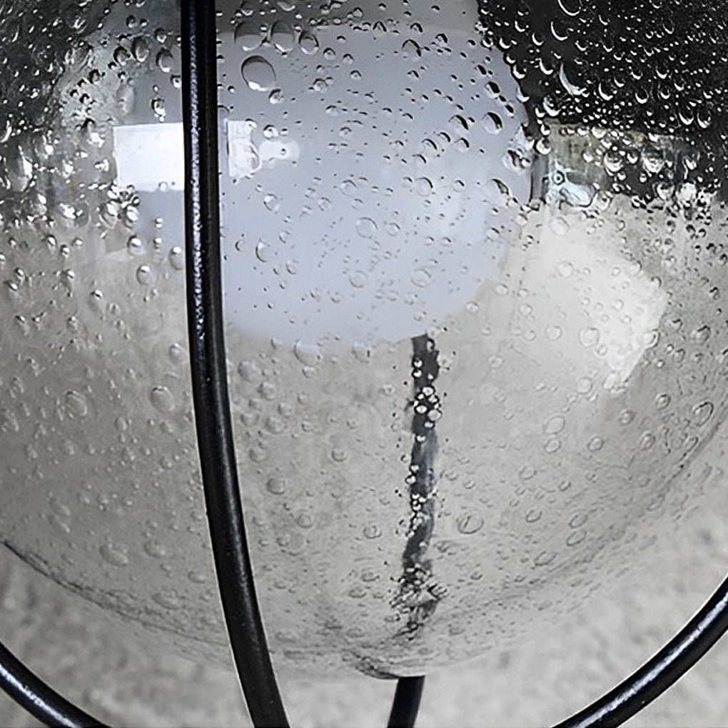 Antique Round Iron Bubbles Glass American Style Outdoor Wall Lights - Lumpaz