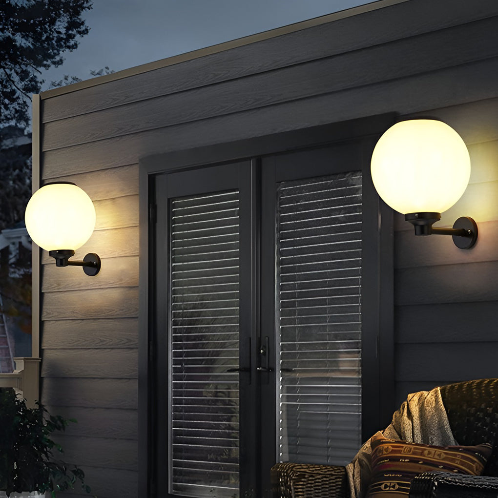 Round Three Step Dimming LED Modern Solar Wall Lights Outdoor Wall Lamp - Lumpaz