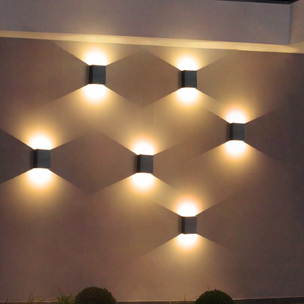 Waterproof Square LED up and down Lighting Modern Outdoor Wall Lights - Lumpaz