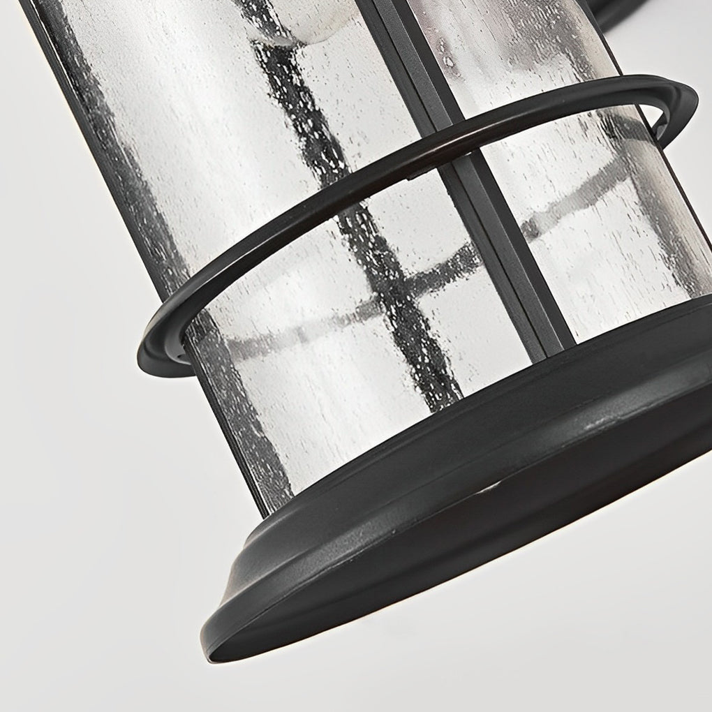 Retro Aluminum Glass LED Waterproof Black American Garden Wall Lamp - Lumpaz