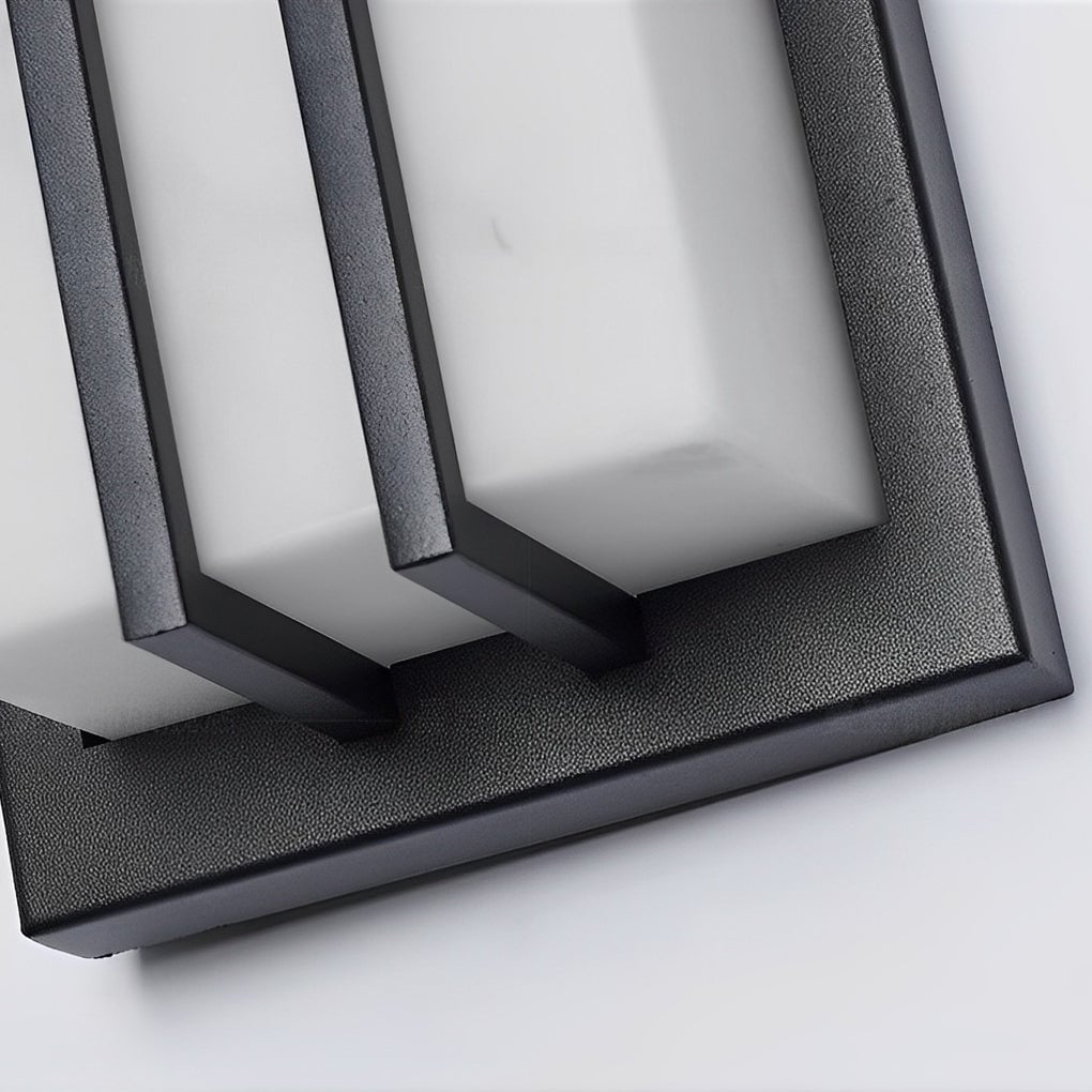 Minimalist Resin Waterproof LED Black Modern Outdoor Wall Light Fixture - Lumpaz