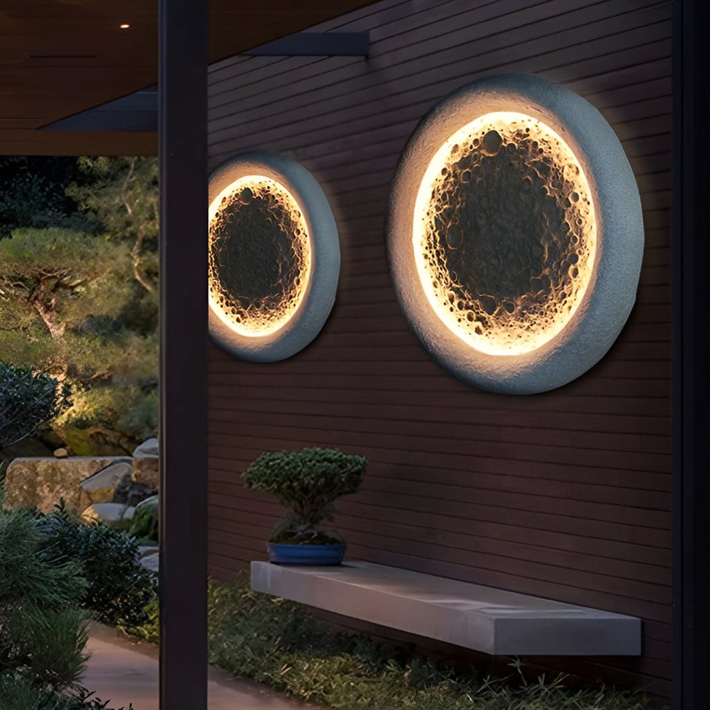 Moon Craters Design LED Waterproof Modern Outdoor Wall Lamp Exterior Lights - Lumpaz