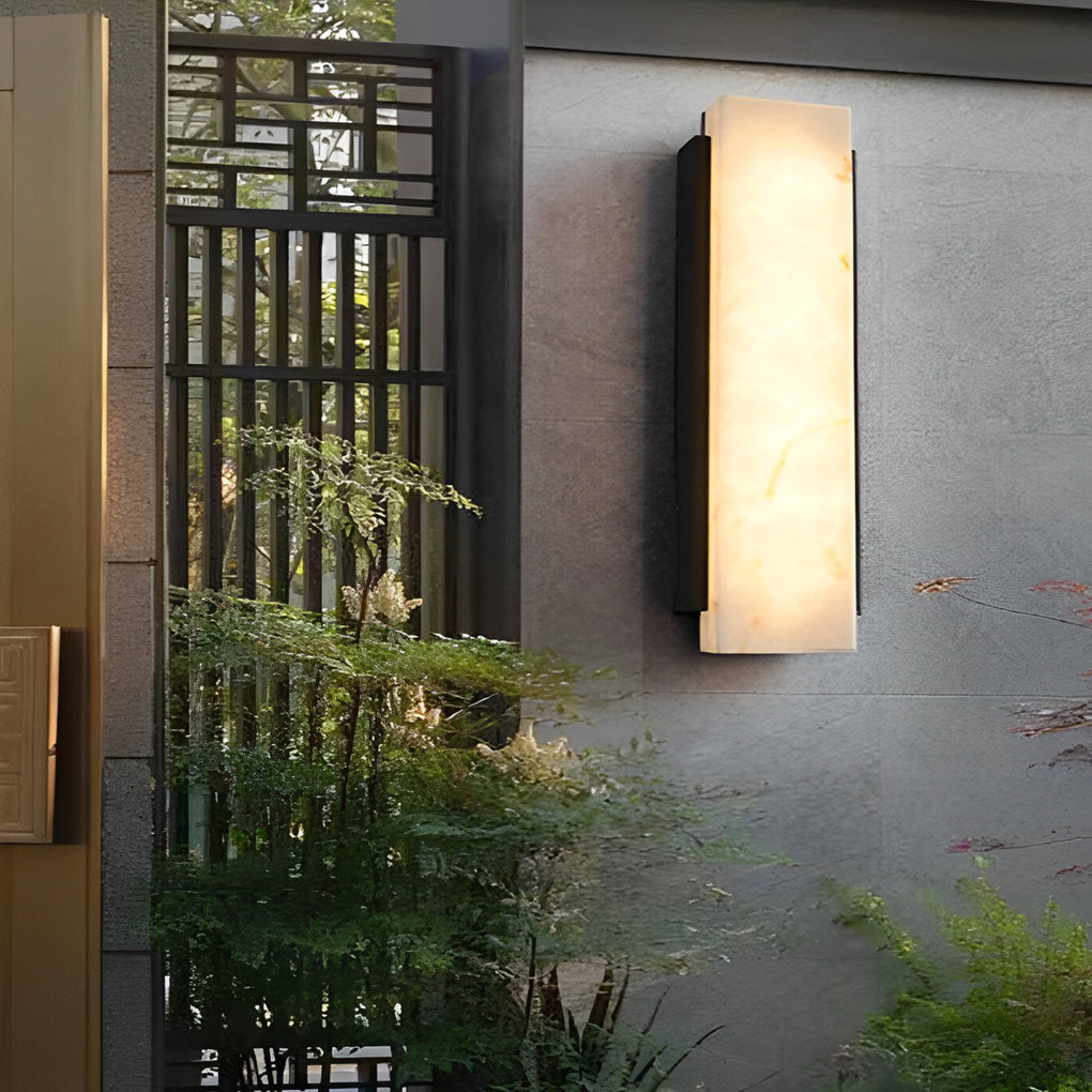 Rectangular Metal LED Waterproof Black Modern Outdoor Wall Lights - Lumpaz