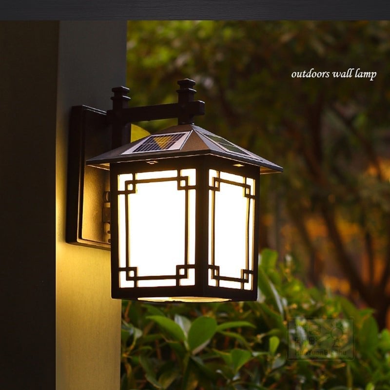 Up/Down Lighting Waterproof Black Vintage Solar Lights Outdoor Lanterns - Lumpaz