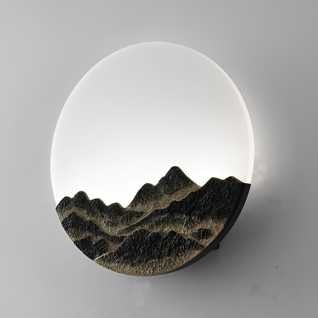 Round Creative Mountain Scenery LED Waterproof Modern Outdoor Wall Lamp - Lumpaz