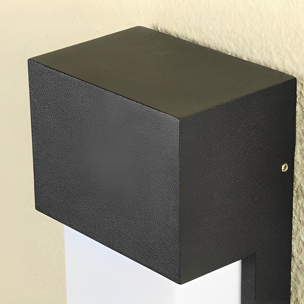 Rectangular Waterproof LED 10W Black Outdoor Wall Light - Lumpaz