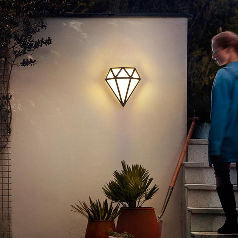 Rhombus Diamonds LED Waterproof Modern Porch Lights Outdoor Wall Lights - Lumpaz