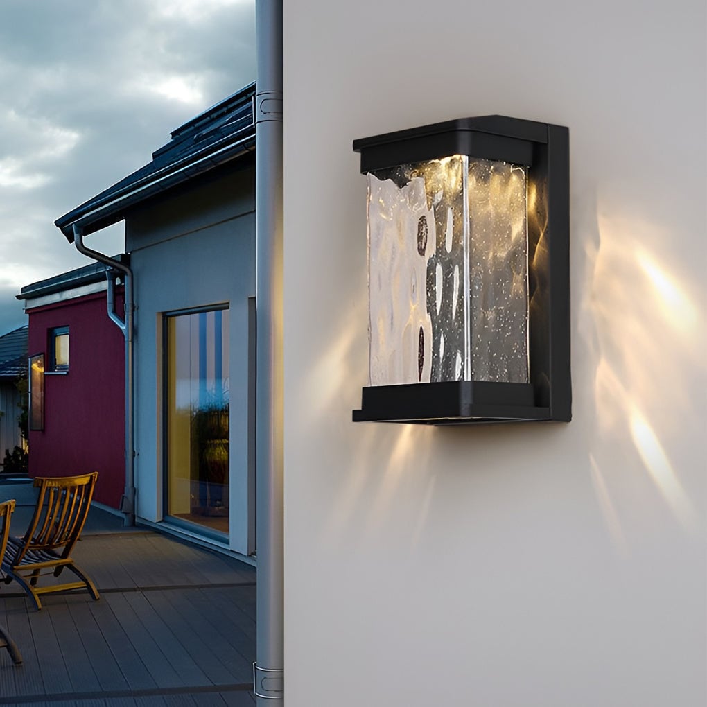 Waterproof Creative Glass LED Black Modern Outdoor Wall Sconce Lighting - Lumpaz
