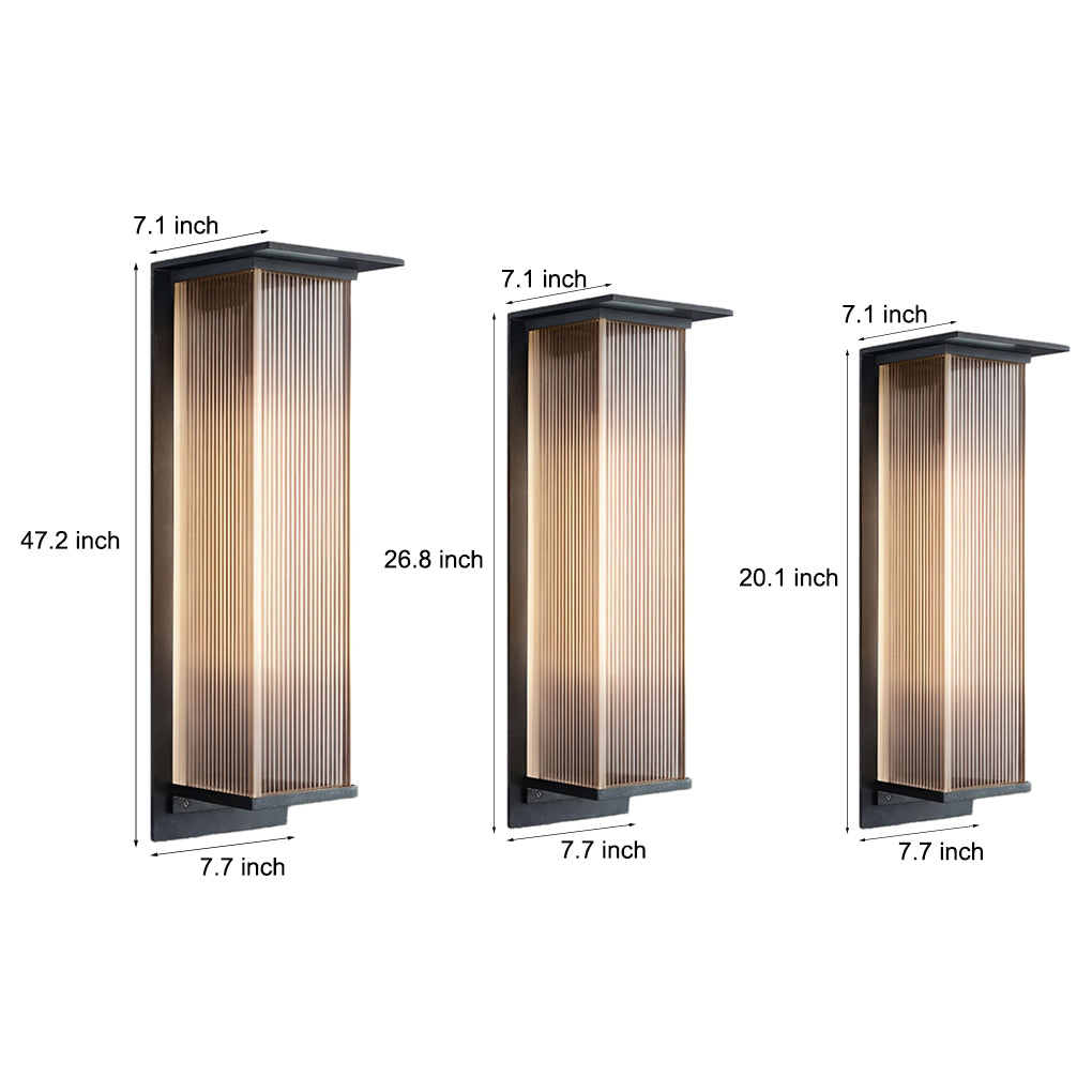 Rectangular Waterproof LED 3w Modern Outdoor Solar Wall Sconces Lighting - Lumpaz