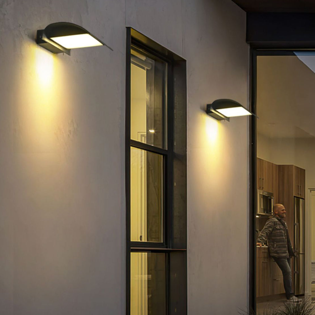 Curved Outdoor Waterproof LED Black Modern Minimalist Wall Lamp Exterior Lighting - Lumpaz