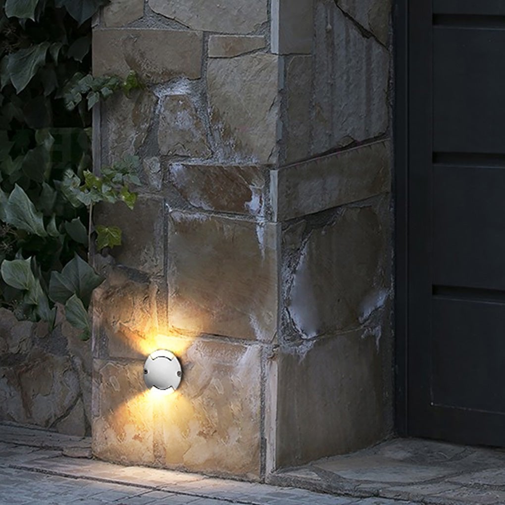 Round DC12V LED Waterproof Mdern Outdoor Step Lights Deck Stair Lights - Lumpaz